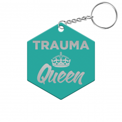 Trauma Queen Hexagon Keychain